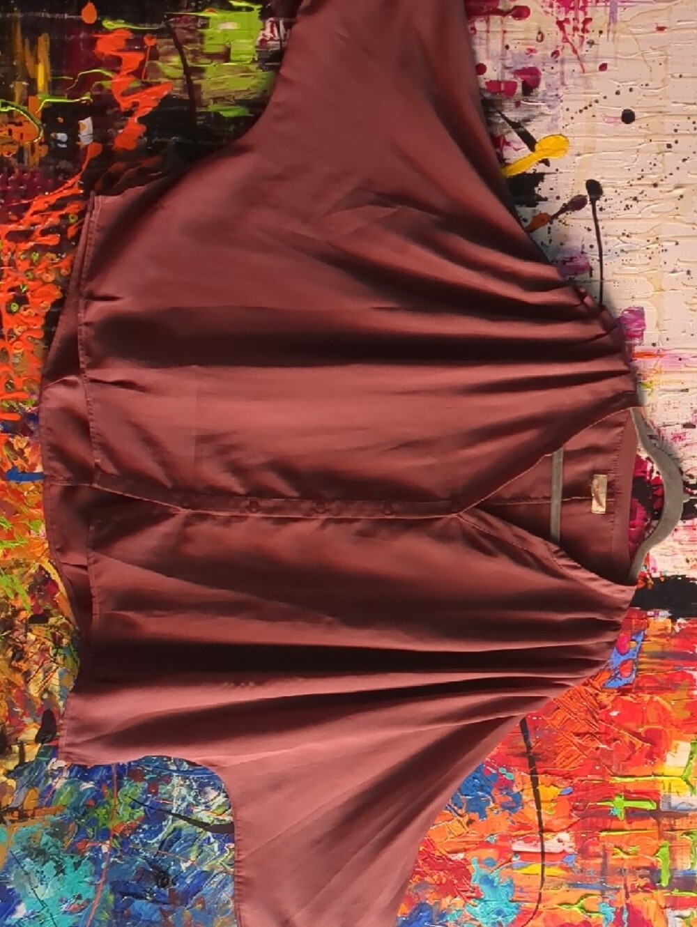 Batwing V-Neck Button-Front Blouse - Dusty Plum - Picture 2 of 11